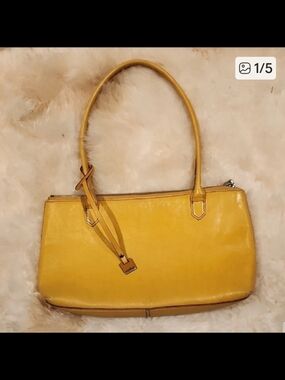 HOBO Yellow Leather Shoulder Tote